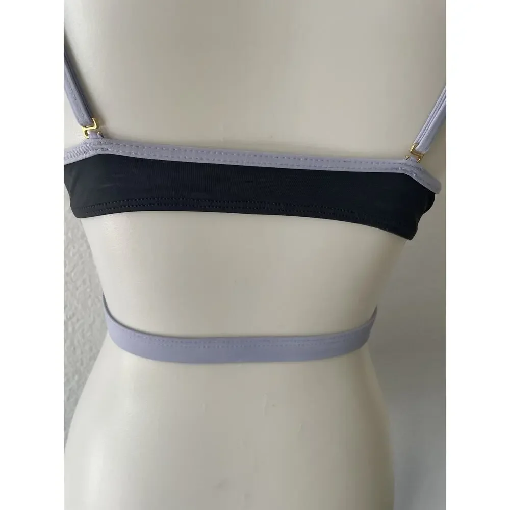 L*Space Swim Bikini Top Plunge Colorblock Swimwear